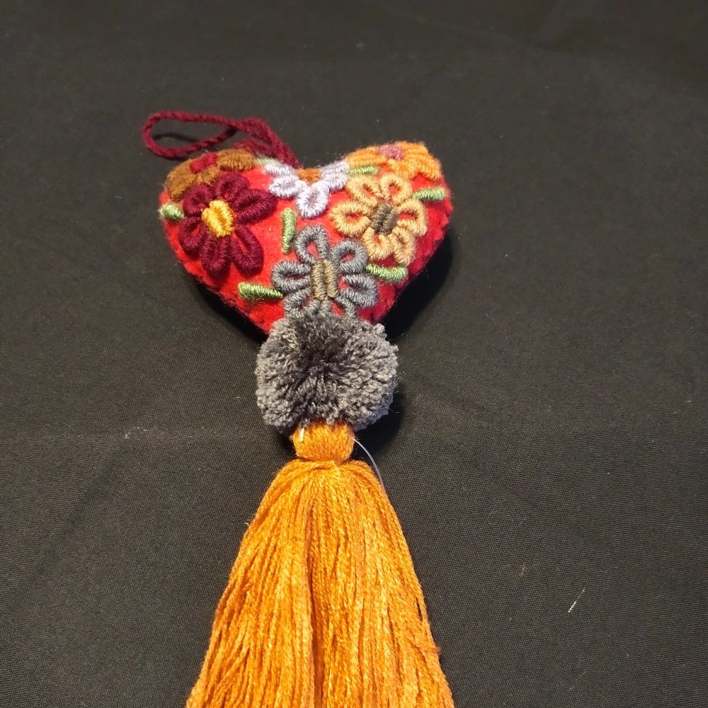 Embroidered Heart for Hanging